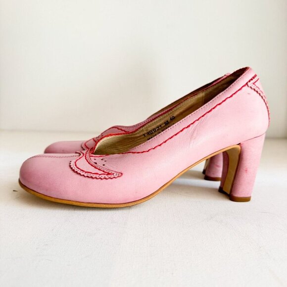 Fly Girl Light Pink Leather Made in Portugal Heels 40 - Picture 5 of 11